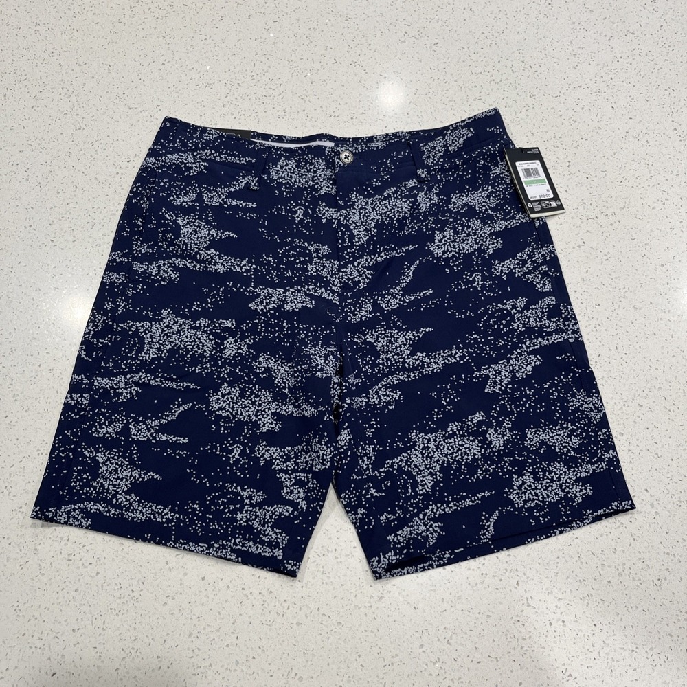 NWT Under Armour Golf Shorts UA Printed Blue 1377303 600 Men's Size 34